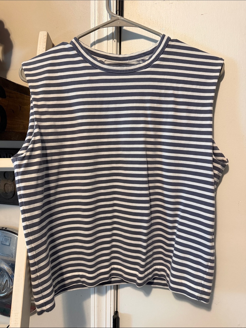 Madewell Striped Sleeveless Knit Top - blue & White - Picture 2 of 6